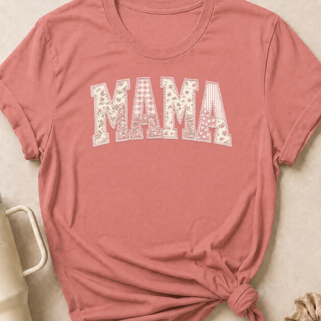 Printed Quilted Look MAMA T-Shirt
