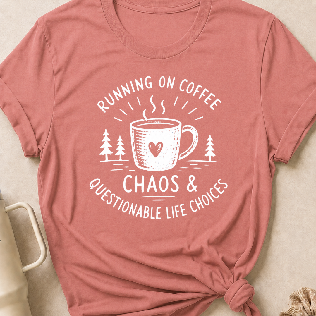 Running on Coffee Chaos & Questionable Life Choices T-Shirt