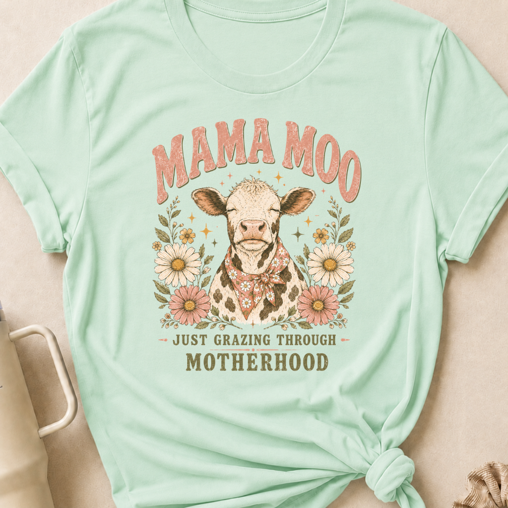 Mama Moo Just Grazing Through Motherhood T-Shirt