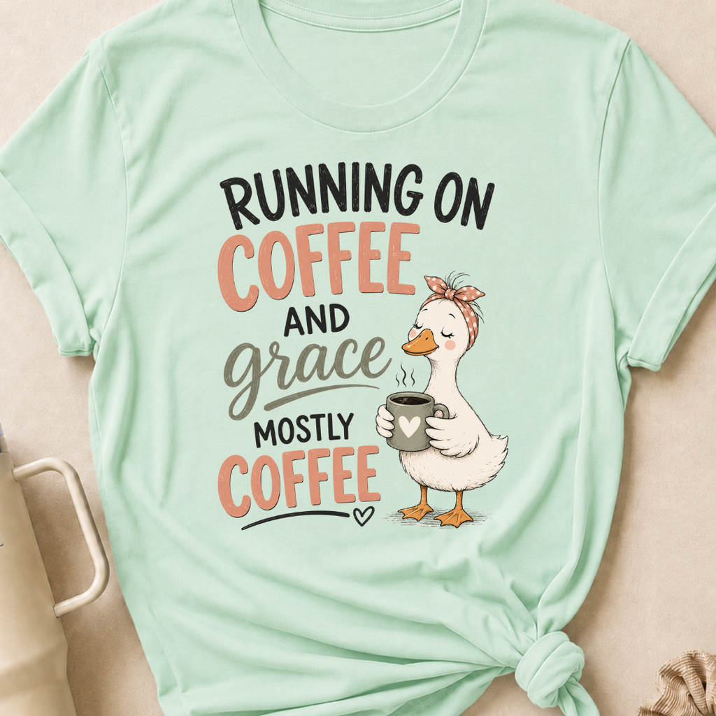 Running on Coffee and Grace, Mostly Grace T-Shirt