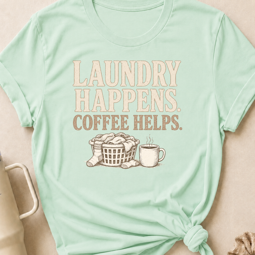 Laundry Happens Coffee Helps T-Shirt