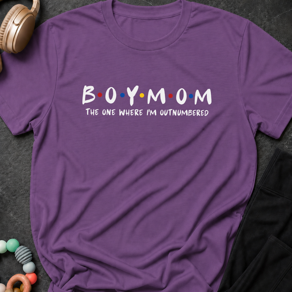 Boy Mom The One Where I'm Outnumbered T-Shirt