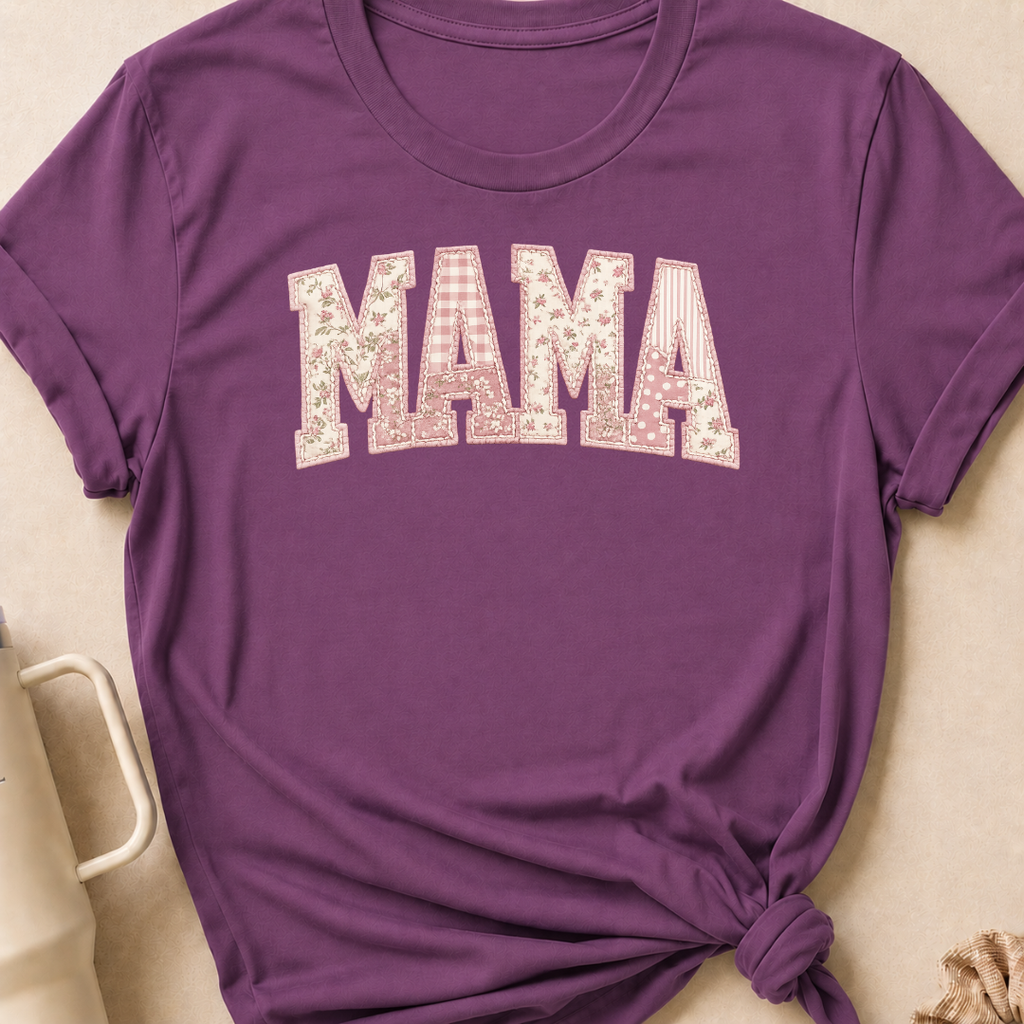 Printed Quilted Look MAMA T-Shirt