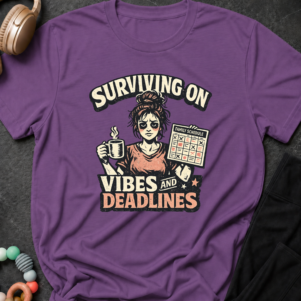 Surviving on Vibes and Deadlines T-Shirt