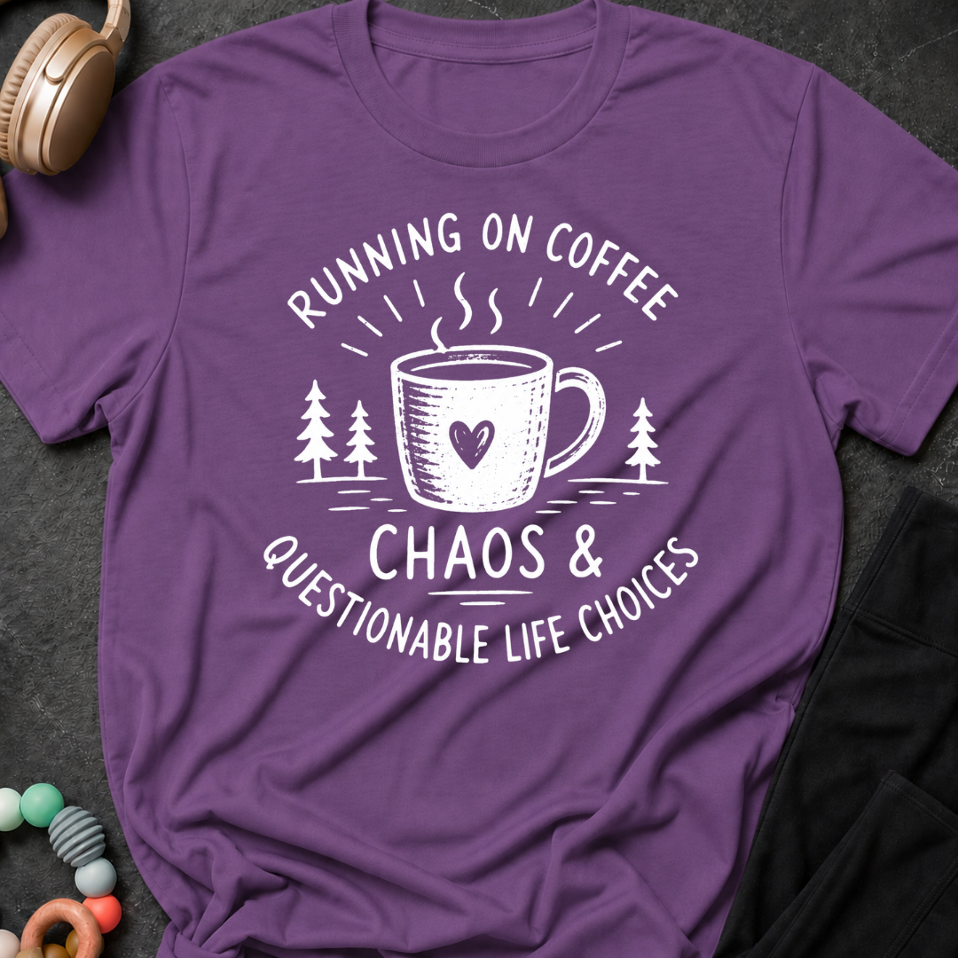Running on Coffee Chaos & Questionable Life Choices T-Shirt