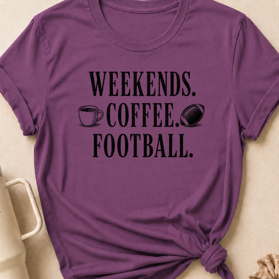 Weekends Coffee Football T-Shirt