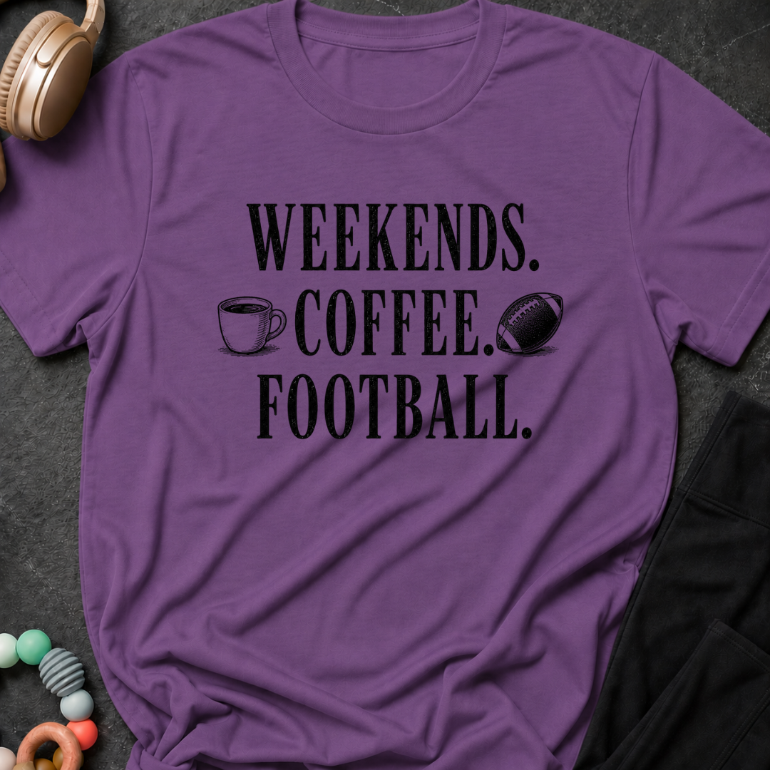 Weekends Coffee Football T-Shirt