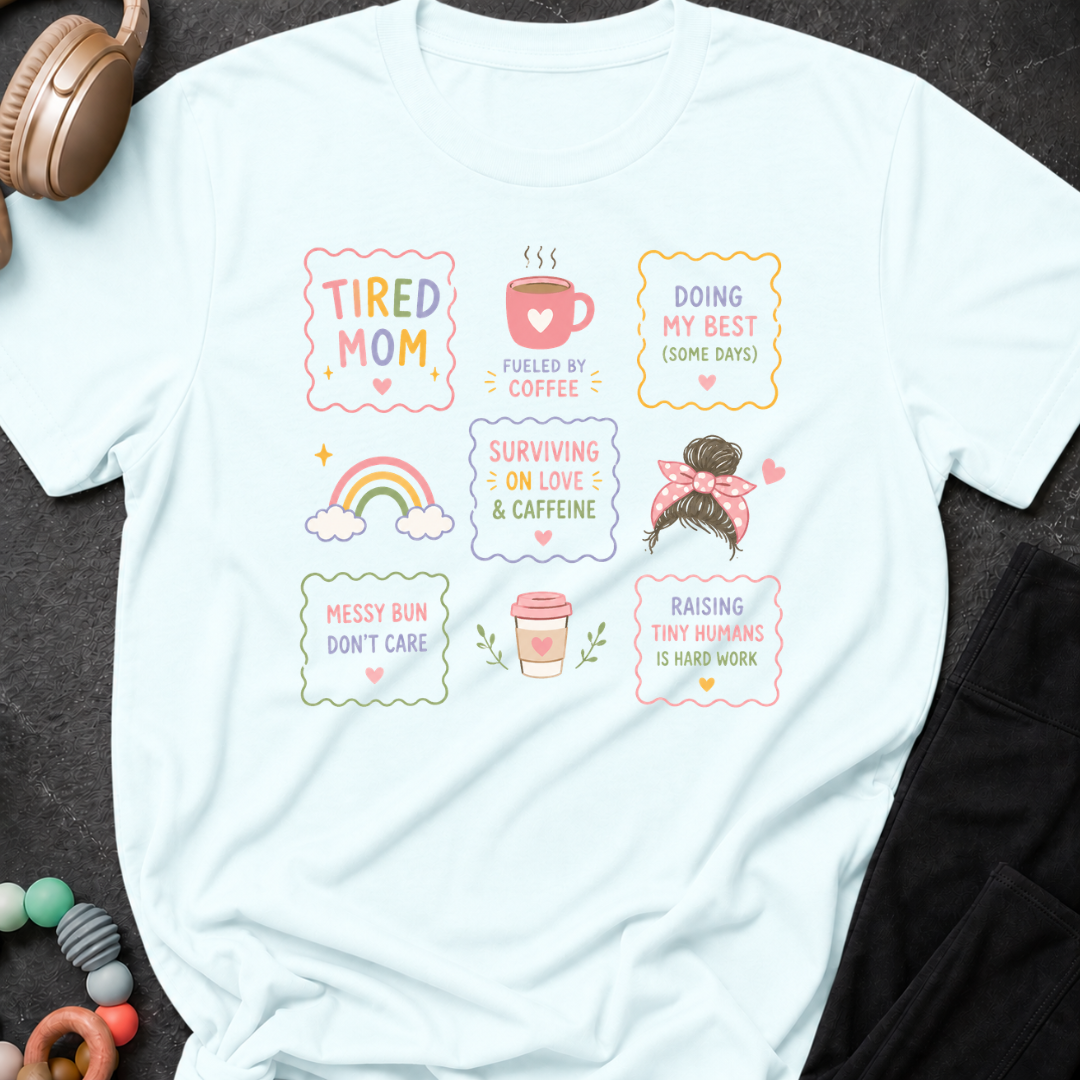Rainbow Tired Mom T-Shirt