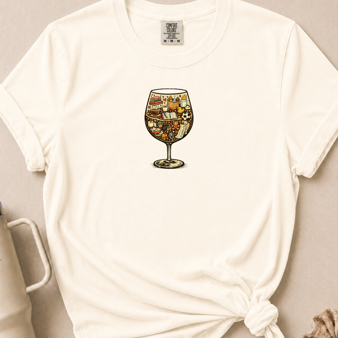 Wine Glass Collage T-shirt 1