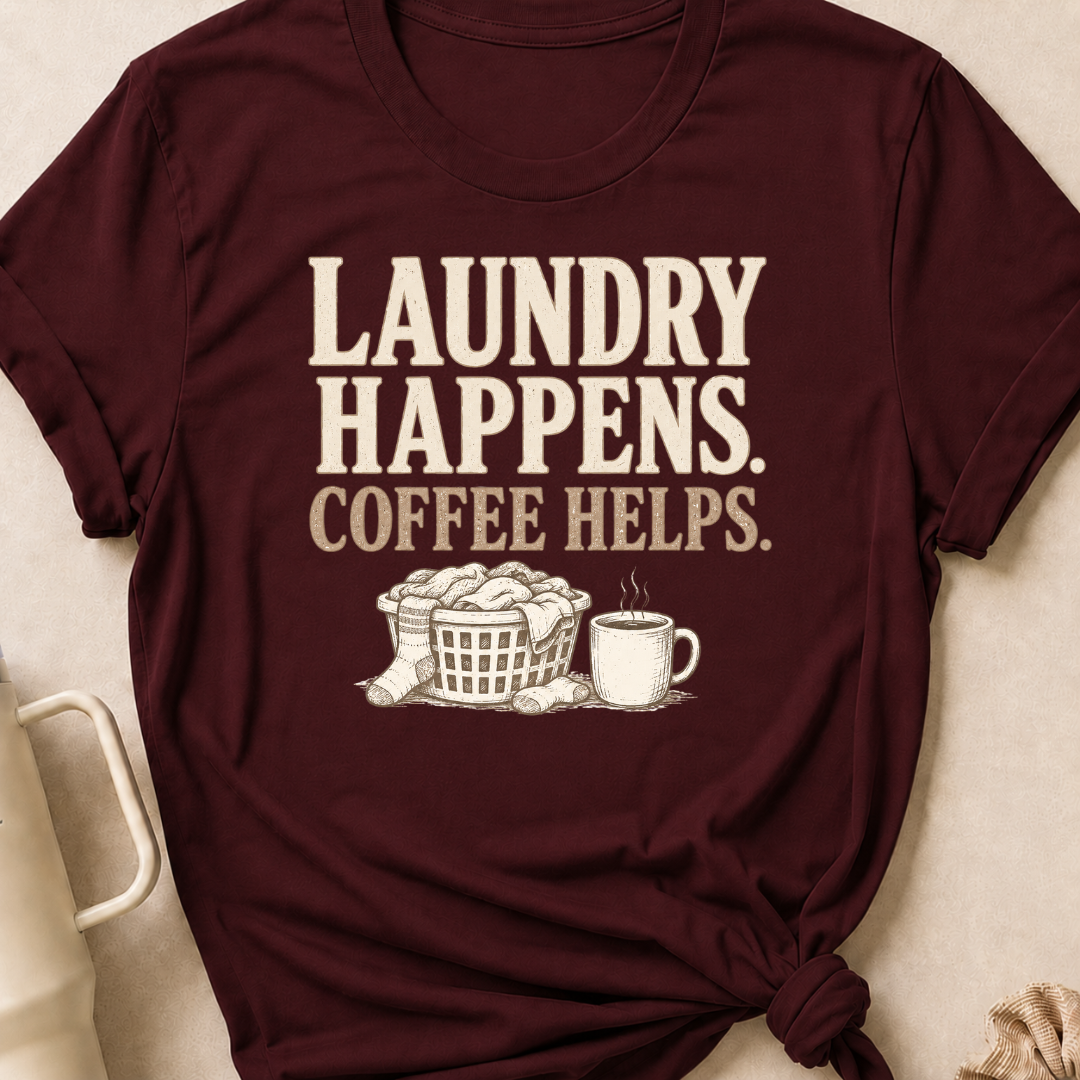 Laundry Happens Coffee Helps T-Shirt