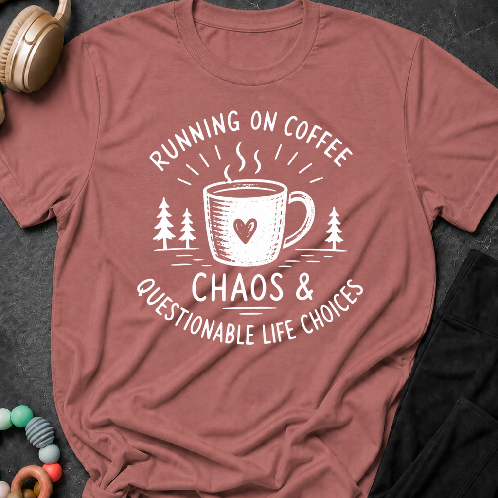 Running on Coffee Chaos & Questionable Life Choices T-Shirt