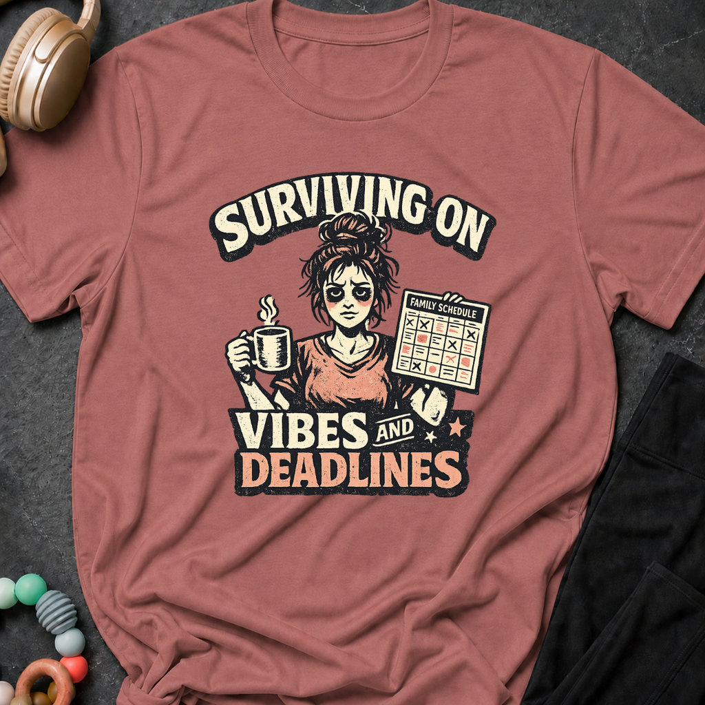 Surviving on Vibes and Deadlines T-Shirt