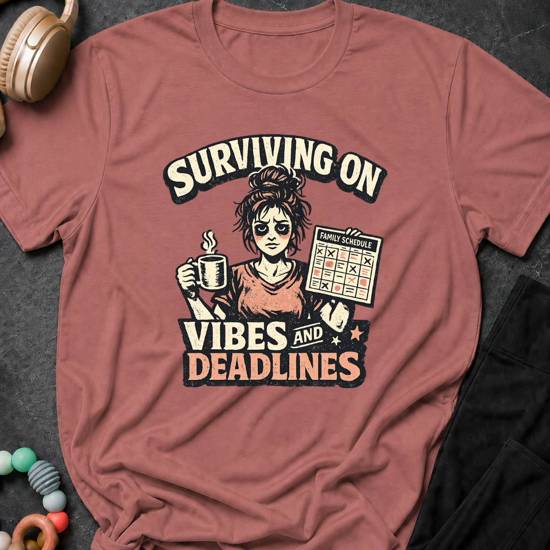 Surviving on Vibes and Deadlines T-Shirt