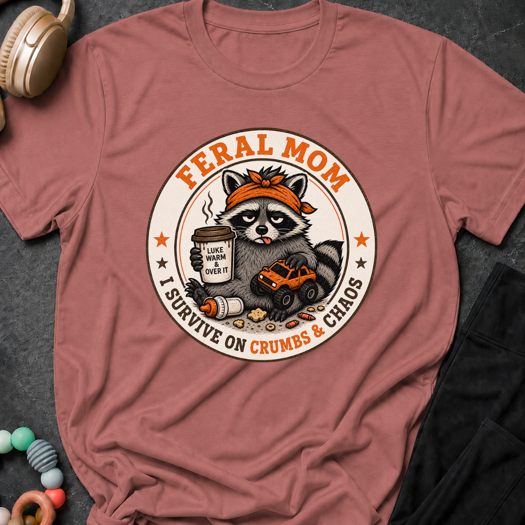 Feral Mom I Survive on Crumbs & Chaos T-Shirt