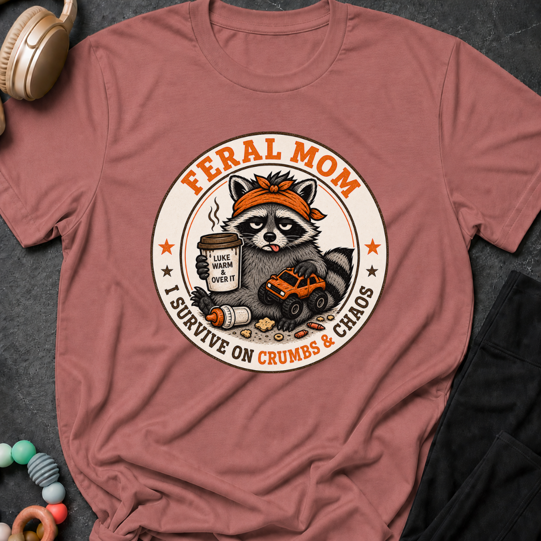 Feral Mom I Survive on Crumbs & Chaos T-Shirt