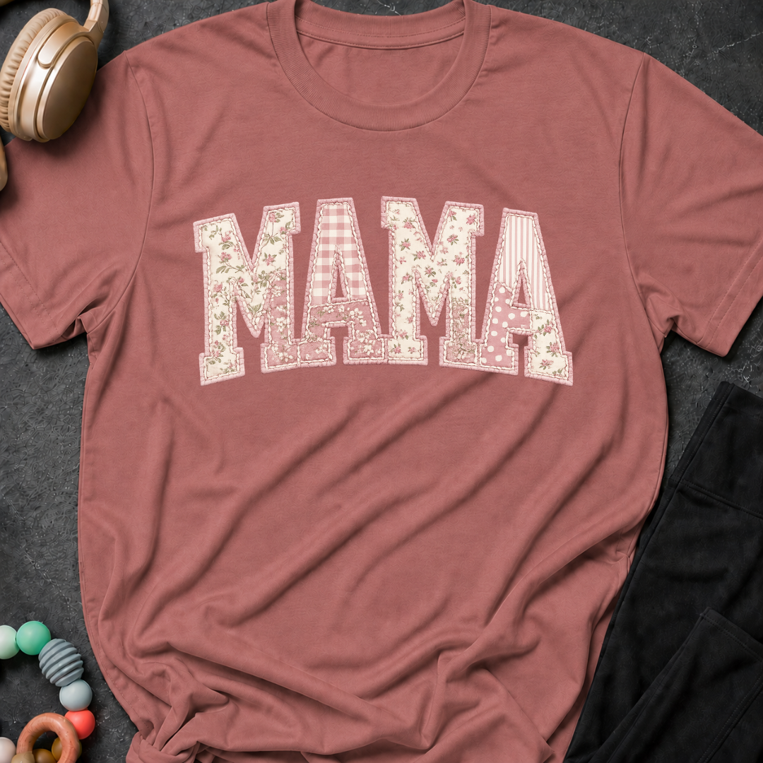 Printed Quilted Look MAMA T-Shirt