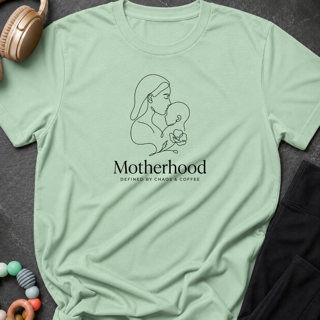 Motherhood Defined by Chaos and Coffee T-Shirt