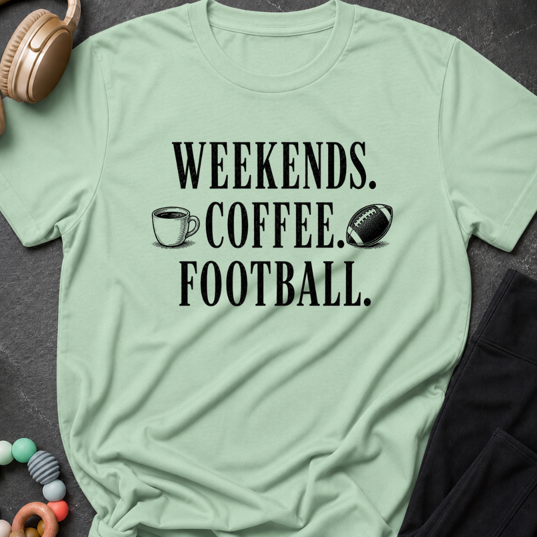 Weekends Coffee Football T-Shirt