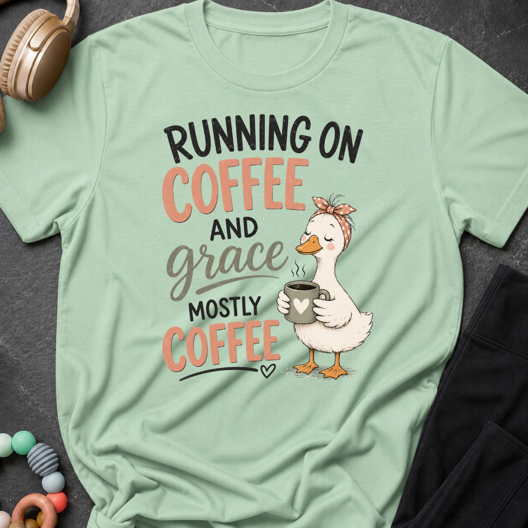 Running on Coffee and Grace, Mostly Grace T-Shirt