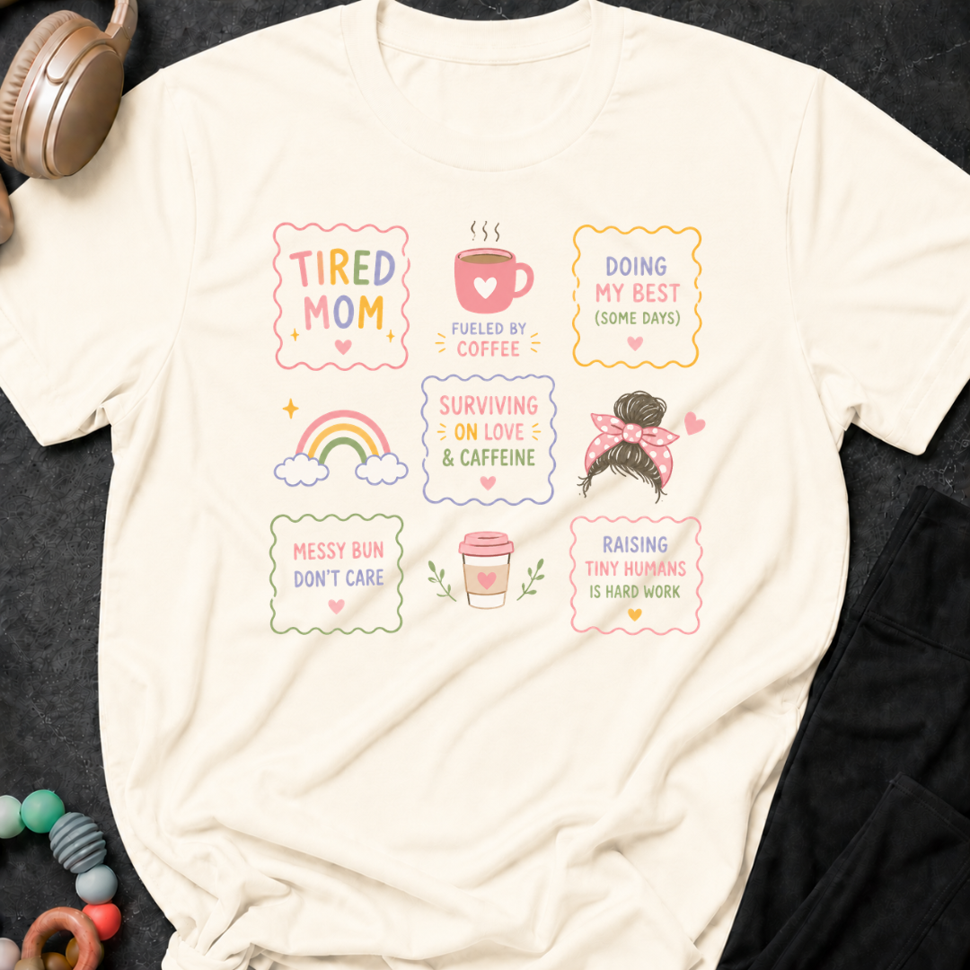Rainbow Tired Mom T-Shirt
