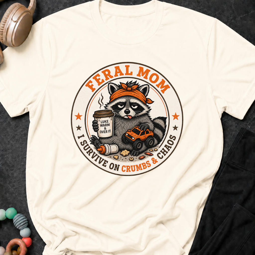 Feral Mom I Survive on Crumbs & Chaos T-Shirt
