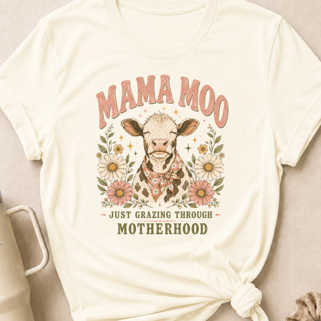 Mama Moo Just Grazing Through Motherhood T-Shirt