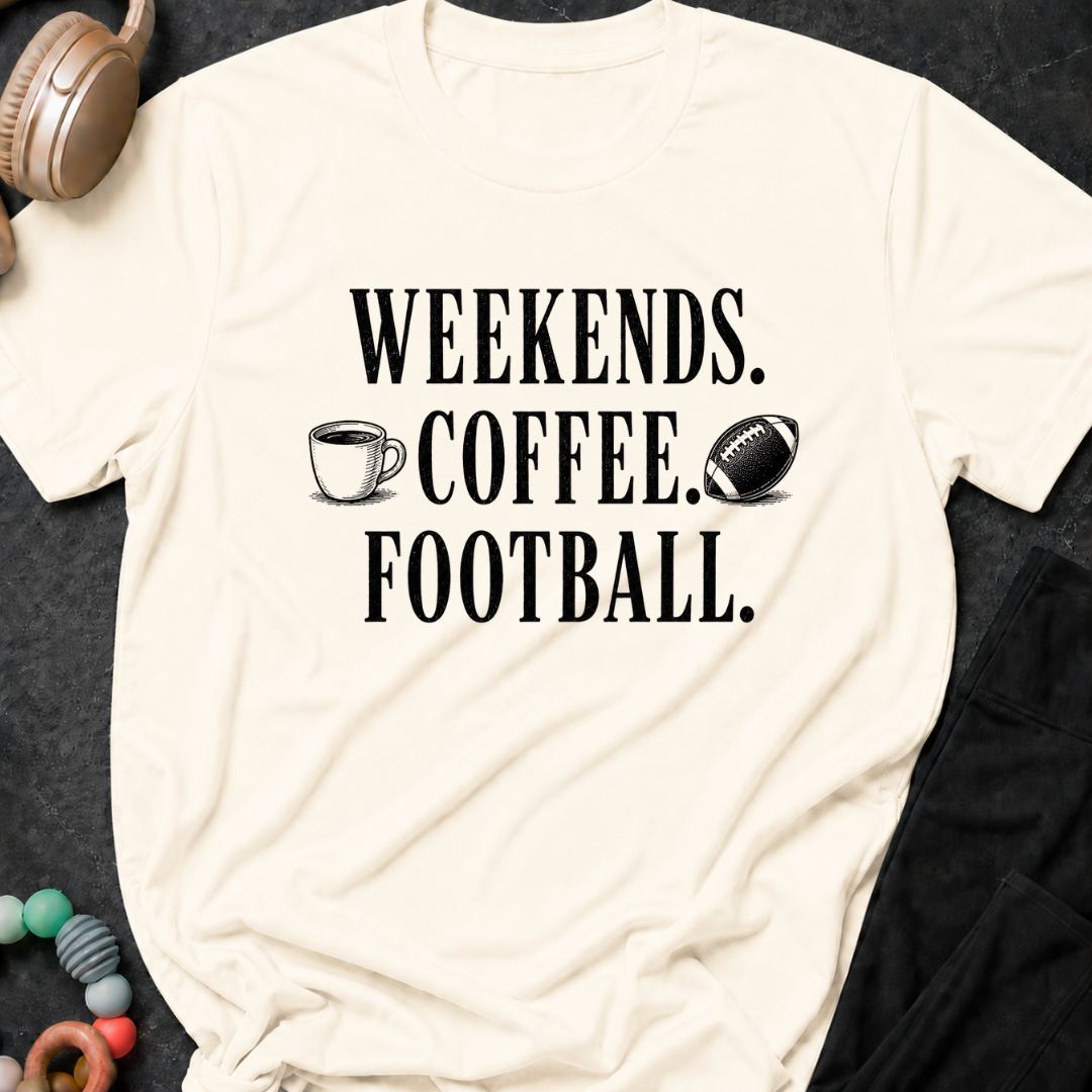 Weekends Coffee Football T-Shirt