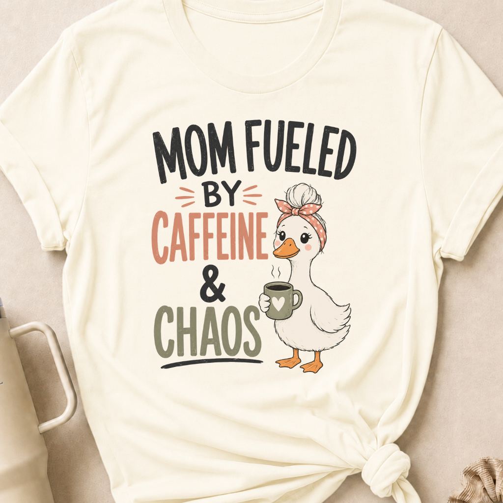 Mom Fueled by Caffeine and Chaos T-Shirt