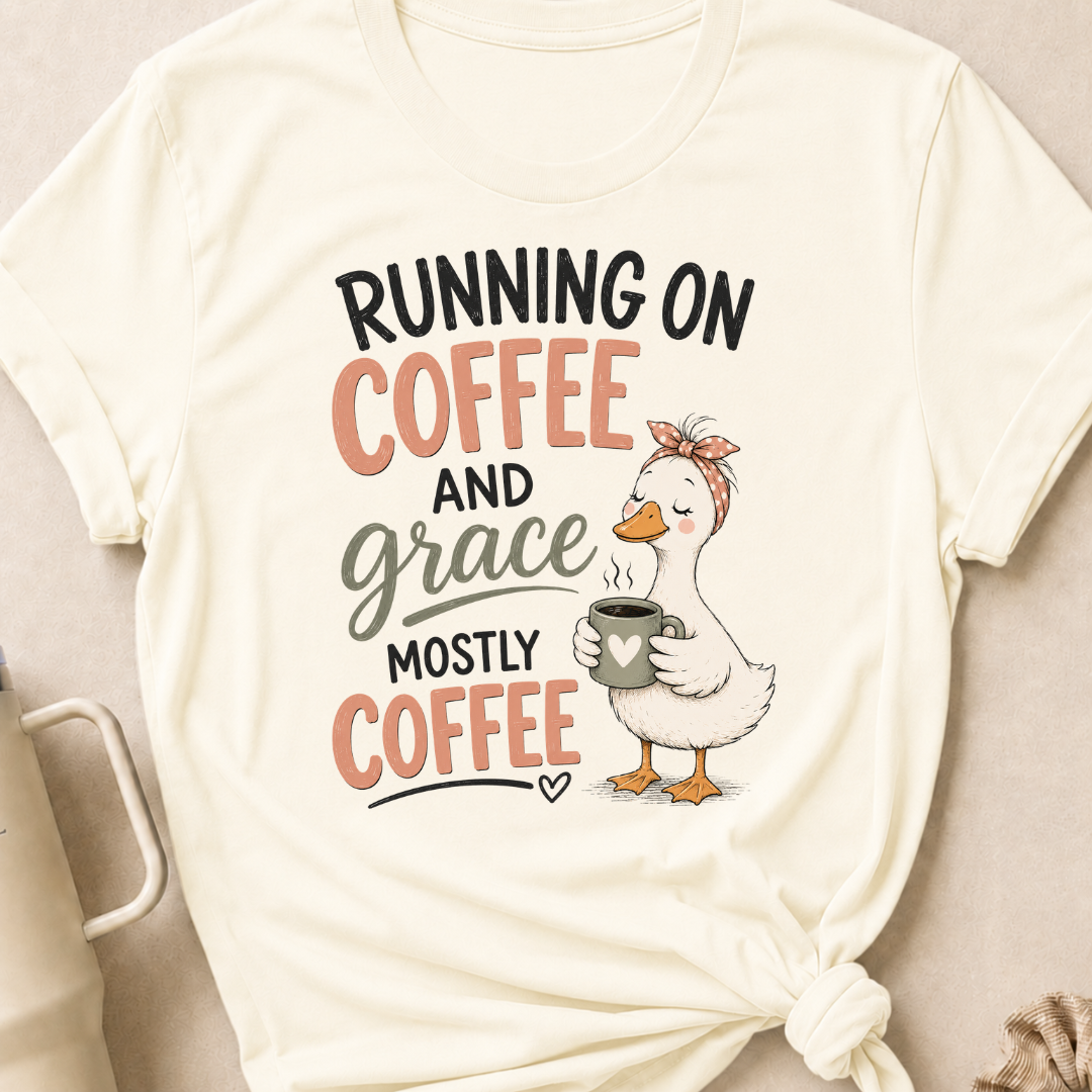 Running on Coffee and Grace, Mostly Grace T-Shirt