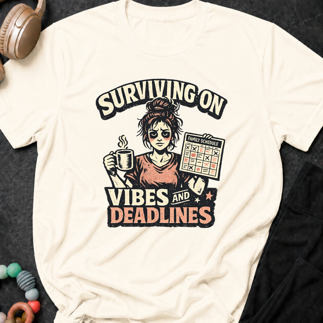 Surviving on Vibes and Deadlines T-Shirt