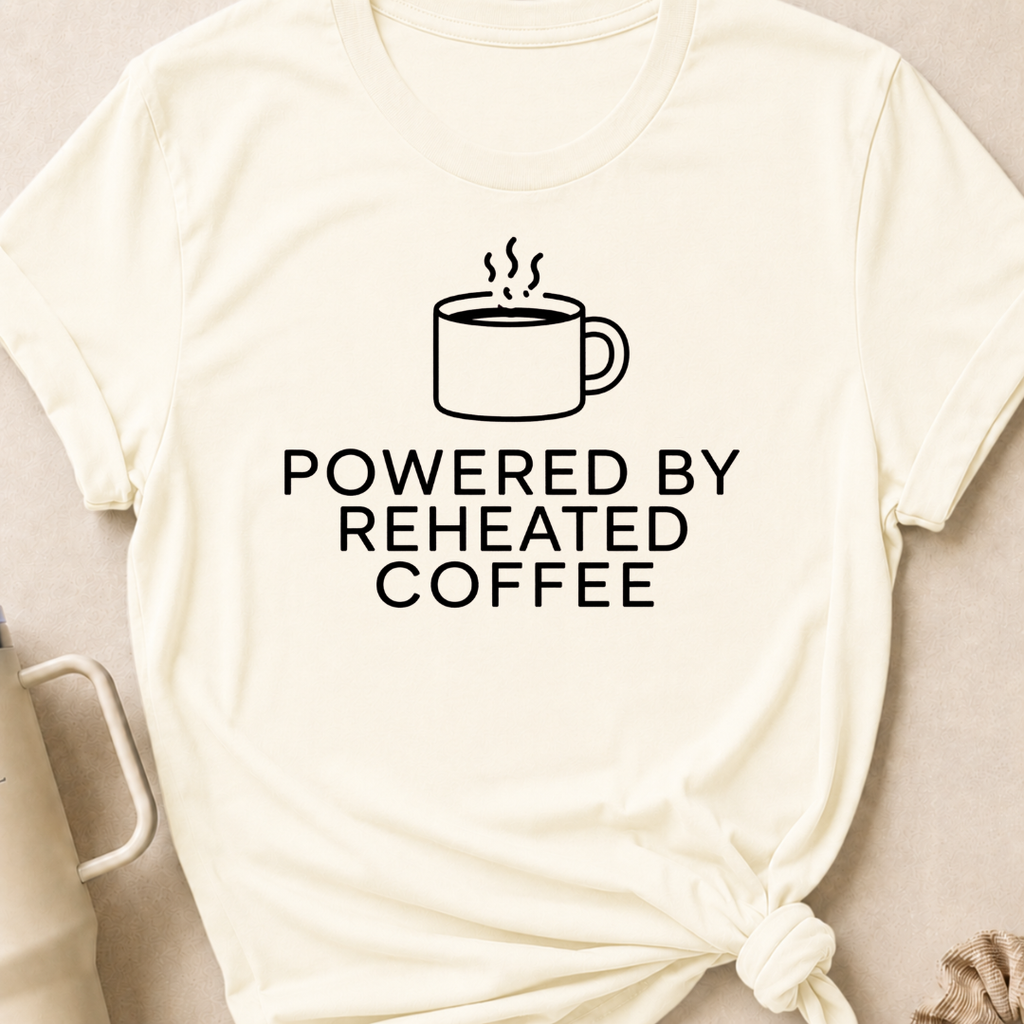 Powered by Reheated Coffee T-Shirt