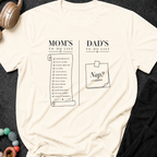 Mom's To-Do List Dad's To Do List T-Shirt