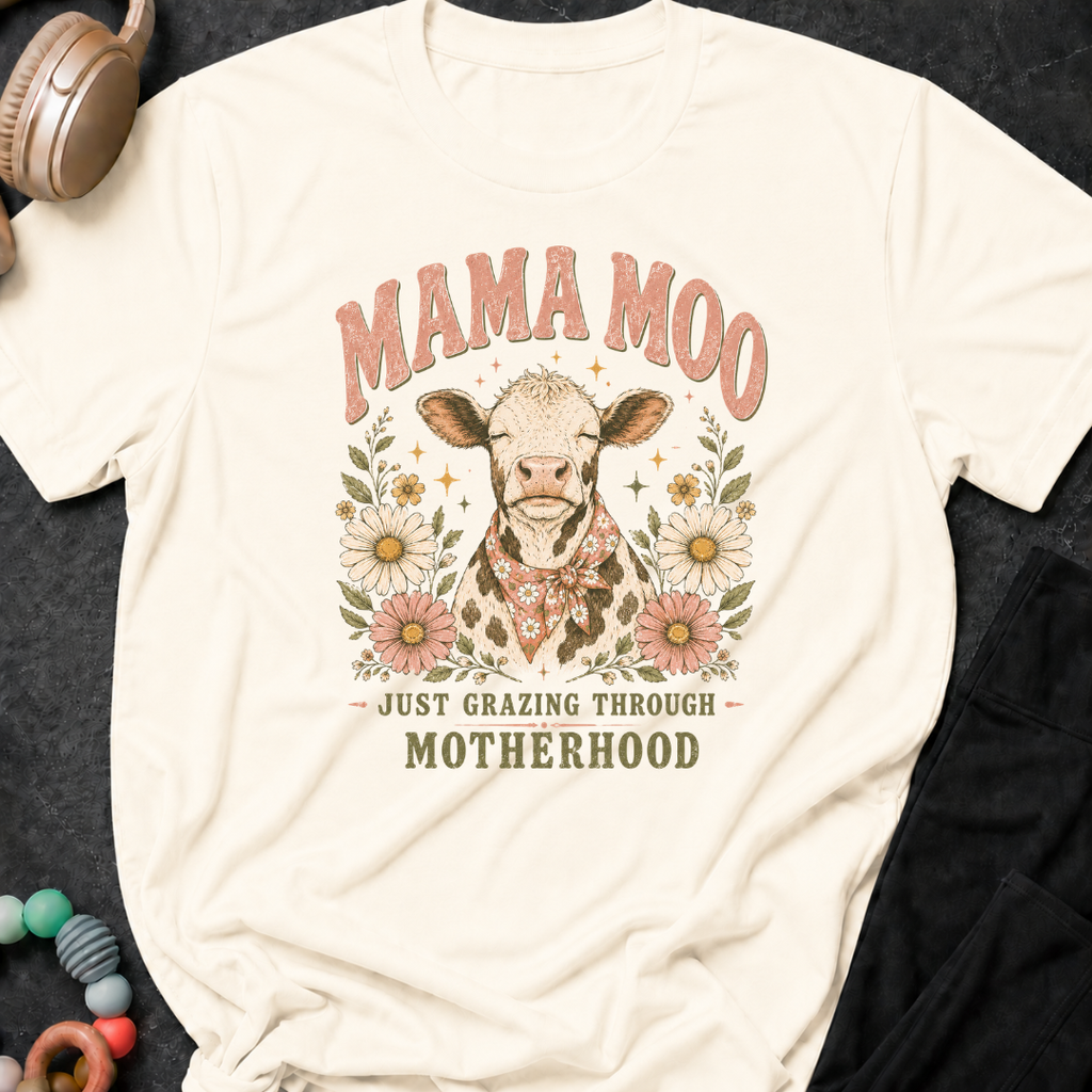 Mama Moo Just Grazing Through Motherhood T-Shirt