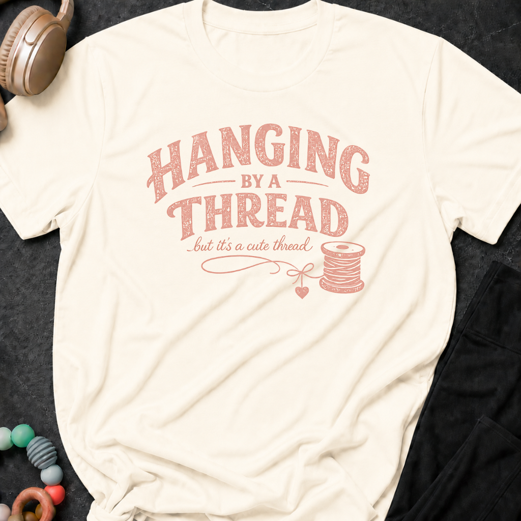 Hanging by a Thread But it's a Cute Thread T-Shirt