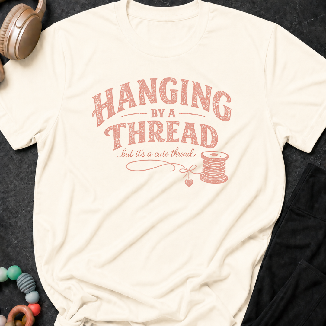 Hanging by a Thread But it's a Cute Thread T-Shirt