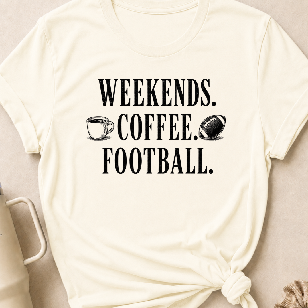 Weekends Coffee Football T-Shirt
