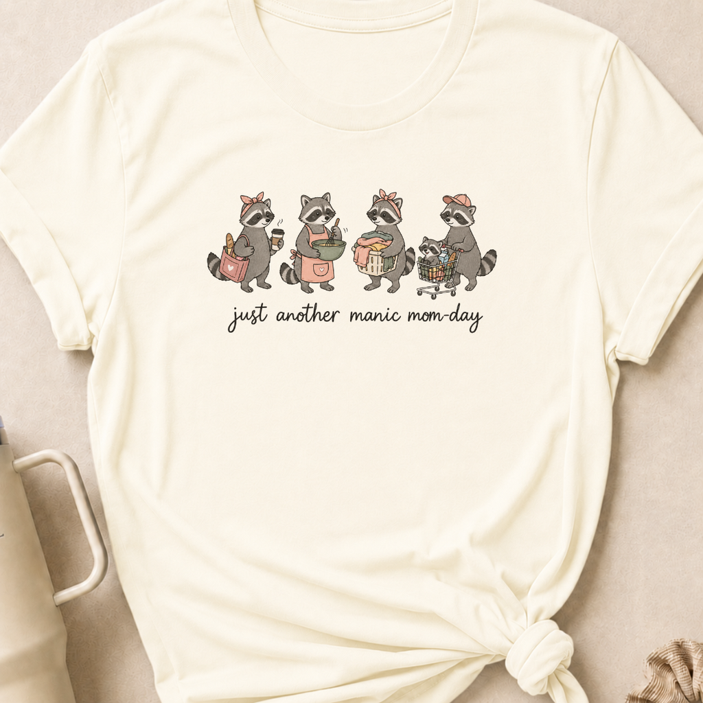 Just Another Manic Mom Day Raccoon T-Shirt