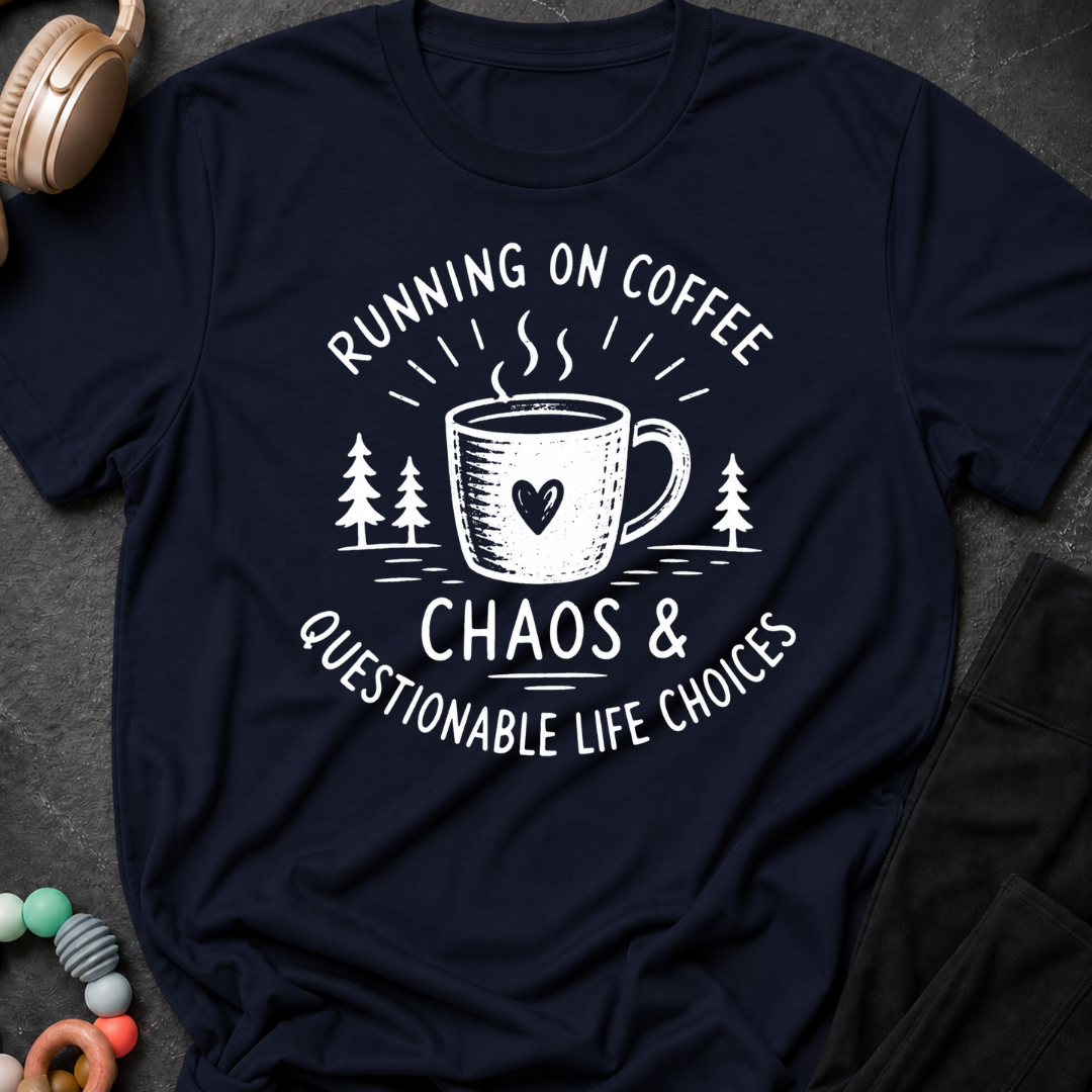 Running on Coffee Chaos & Questionable Life Choices T-Shirt