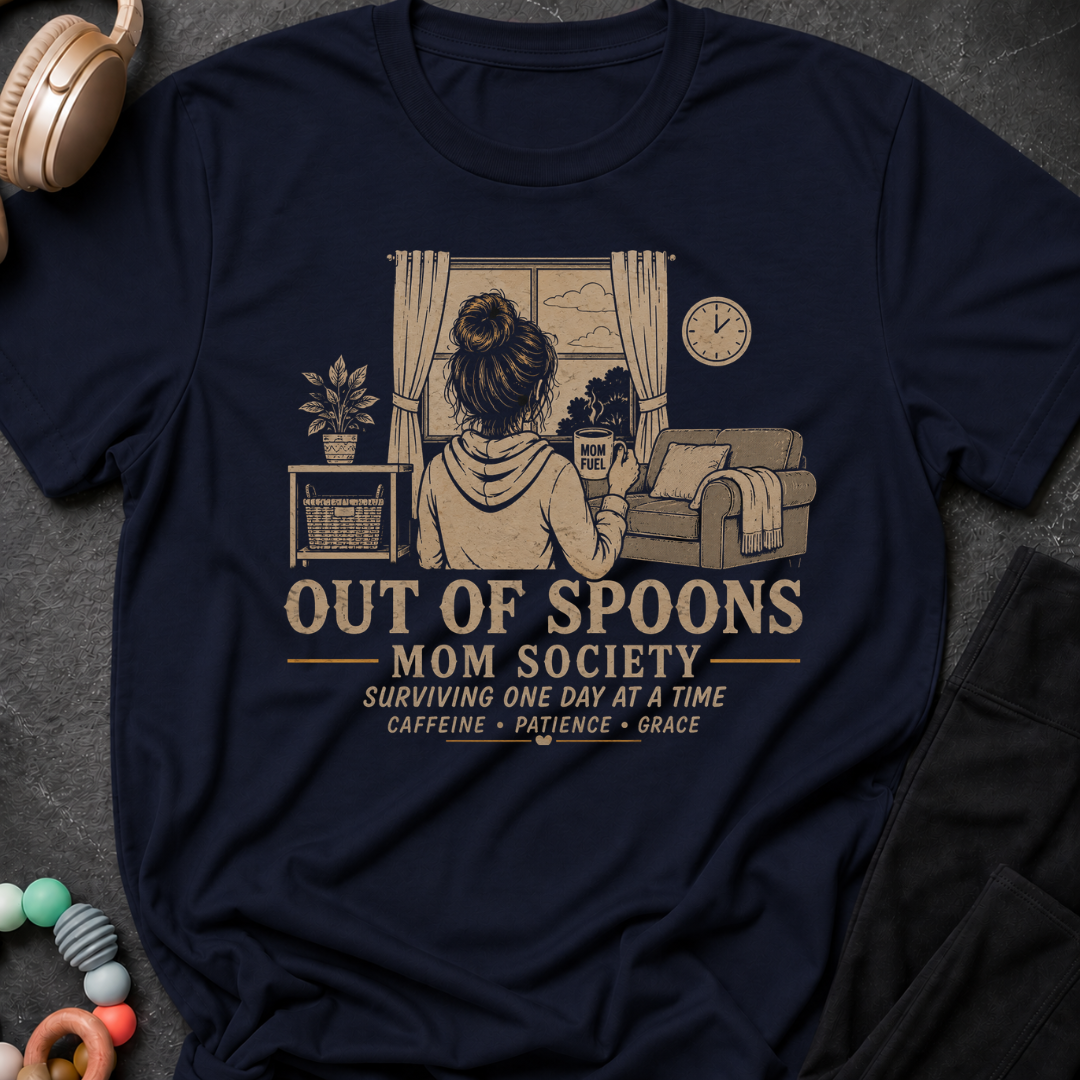 Out Of Spoons Moms Society T-Shirt