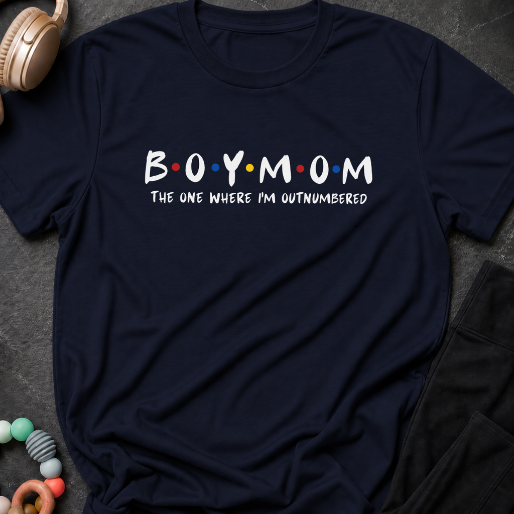 Boy Mom The One Where I'm Outnumbered T-Shirt
