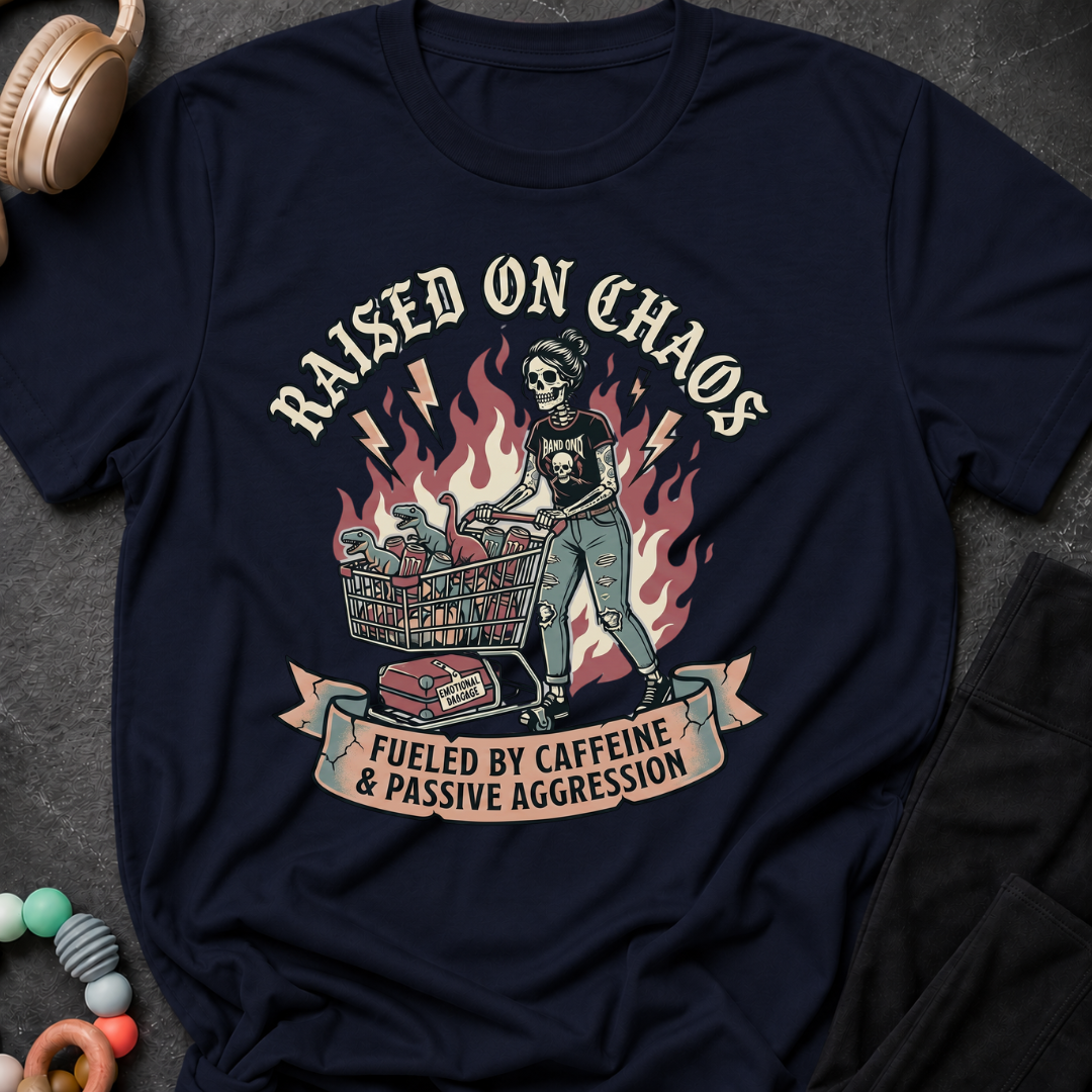 Raised on Chaos Fueled by Caffeine & Passive Aggression T-Shirt