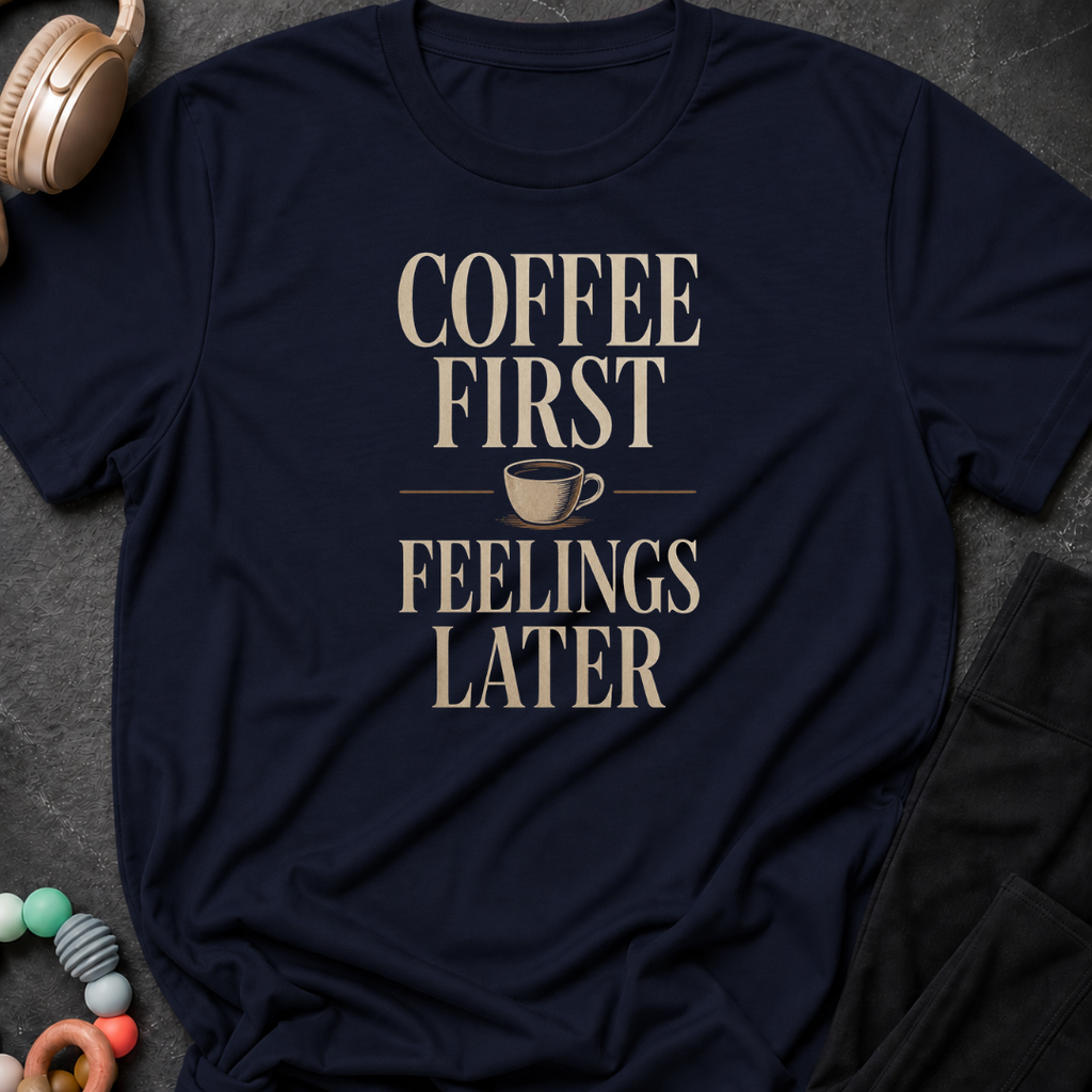 Coffee First Feelings Later T-Shirt