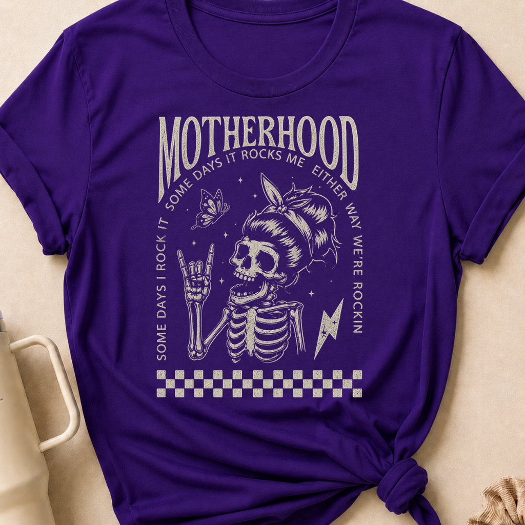 Motherhood Some days I rock it Some days it rocks me T-Shirt