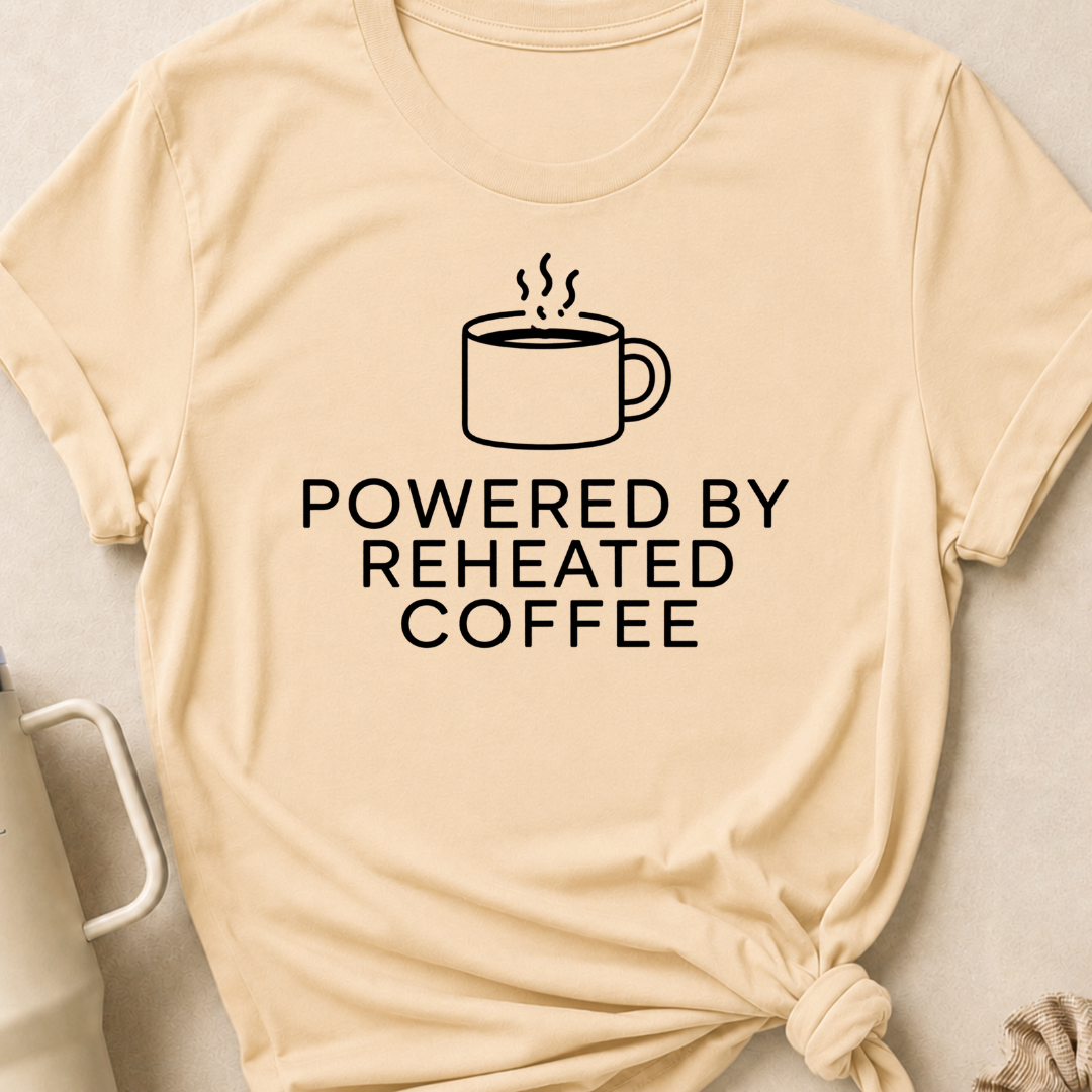 Powered by Reheated Coffee T-Shirt