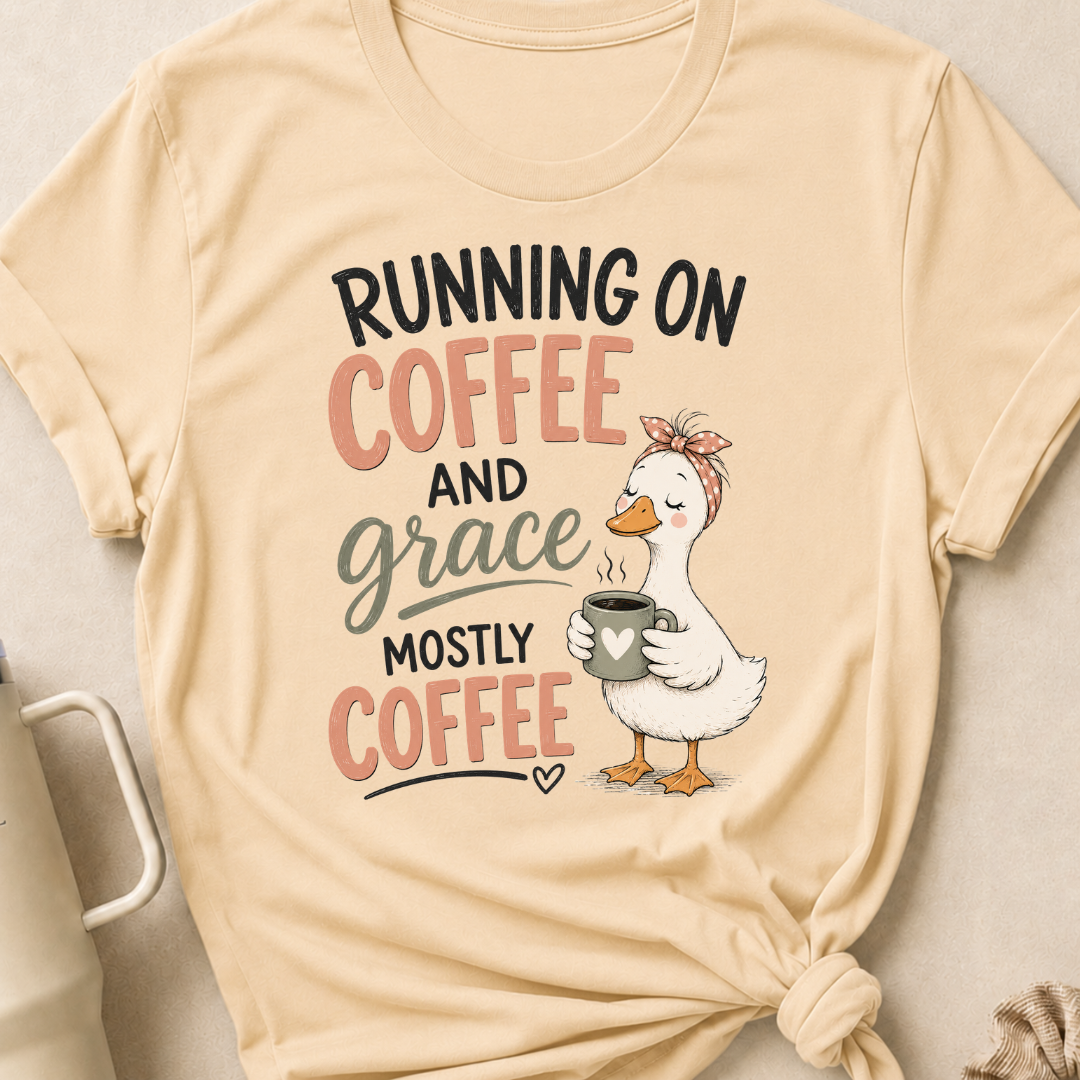 Running on Coffee and Grace, Mostly Grace T-Shirt