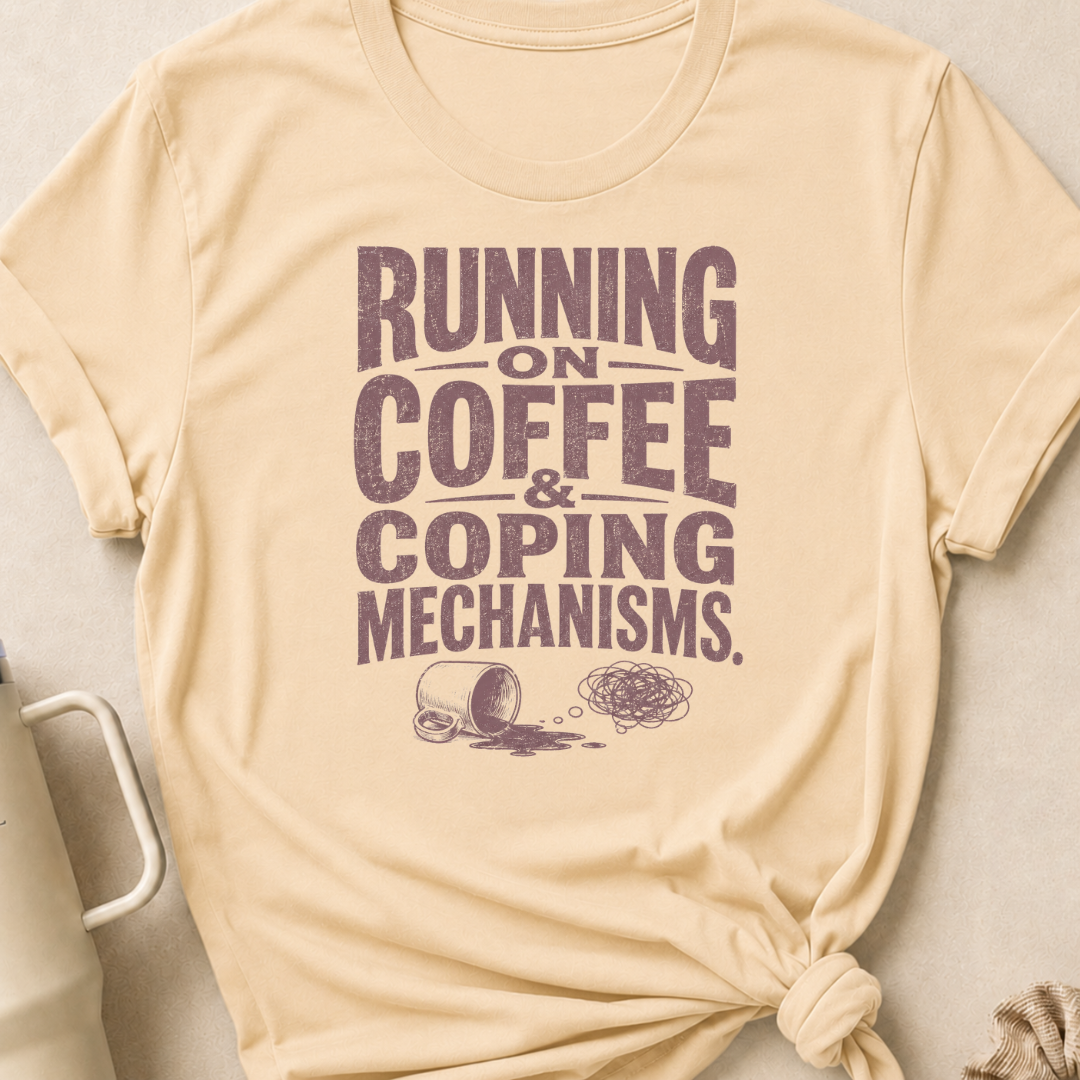 Running on Coffee & Coping Mechanisms T-Shirt