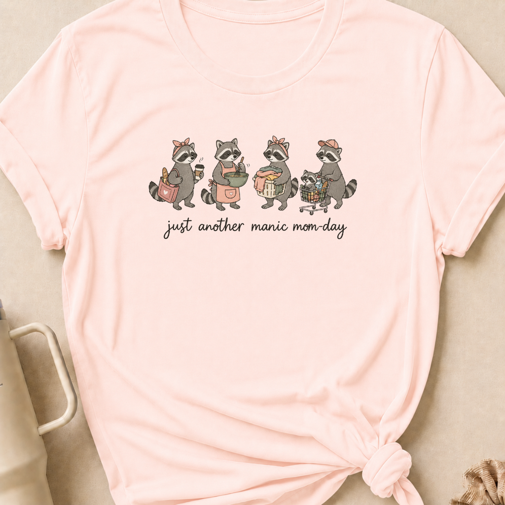Just Another Manic Mom Day Raccoon T-Shirt