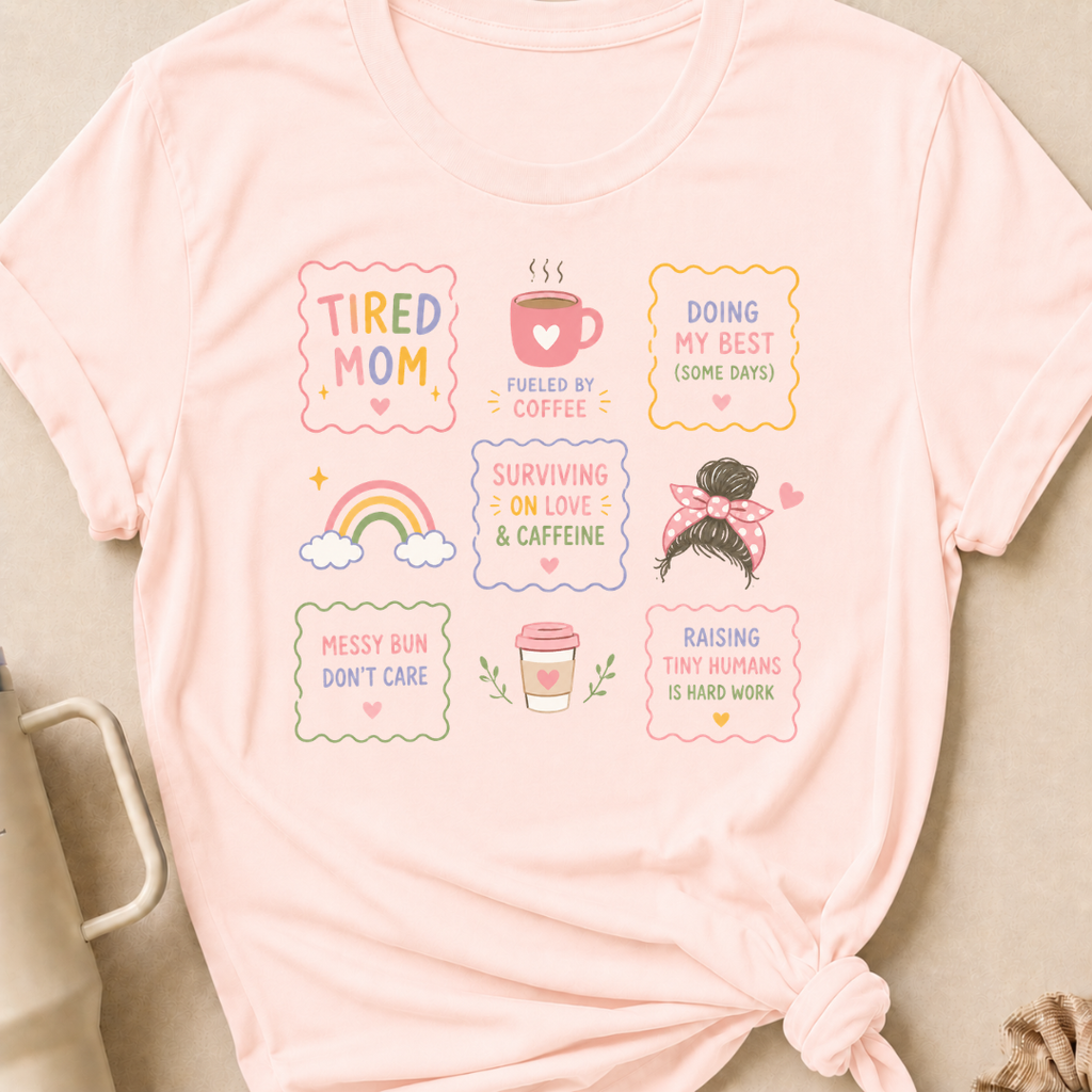 Rainbow Tired Mom T-Shirt