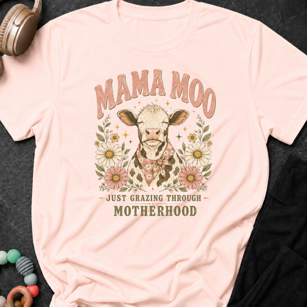 Mama Moo Just Grazing Through Motherhood T-Shirt