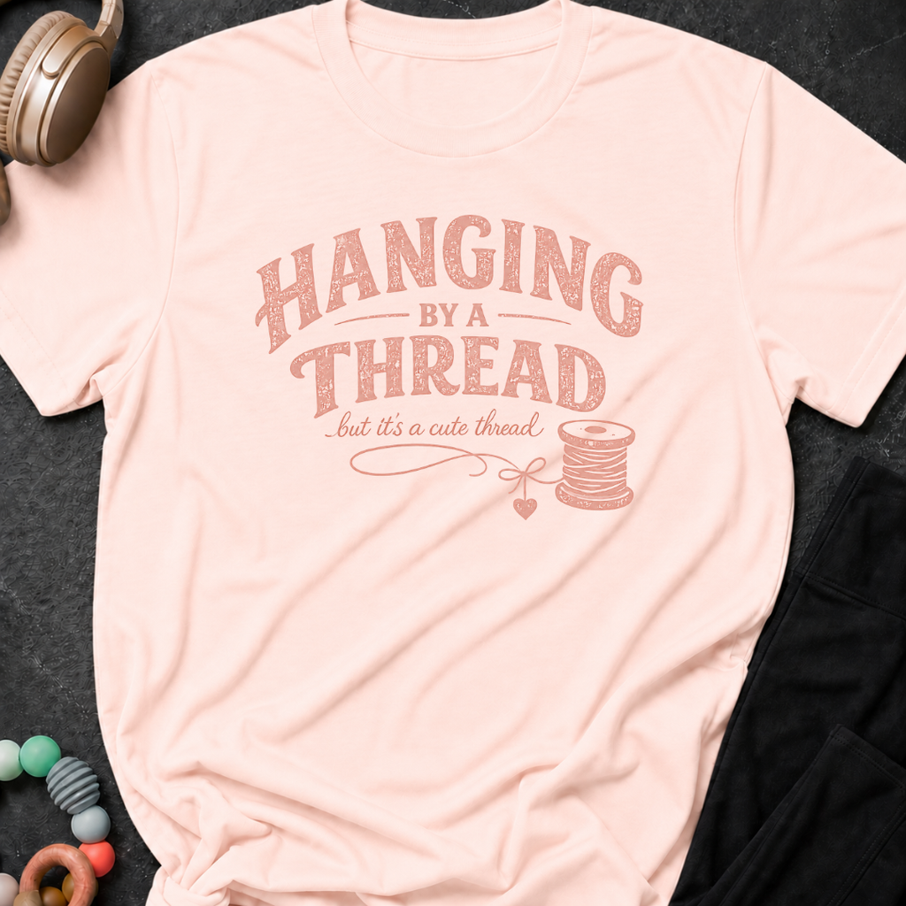 Hanging by a Thread But it's a Cute Thread T-Shirt